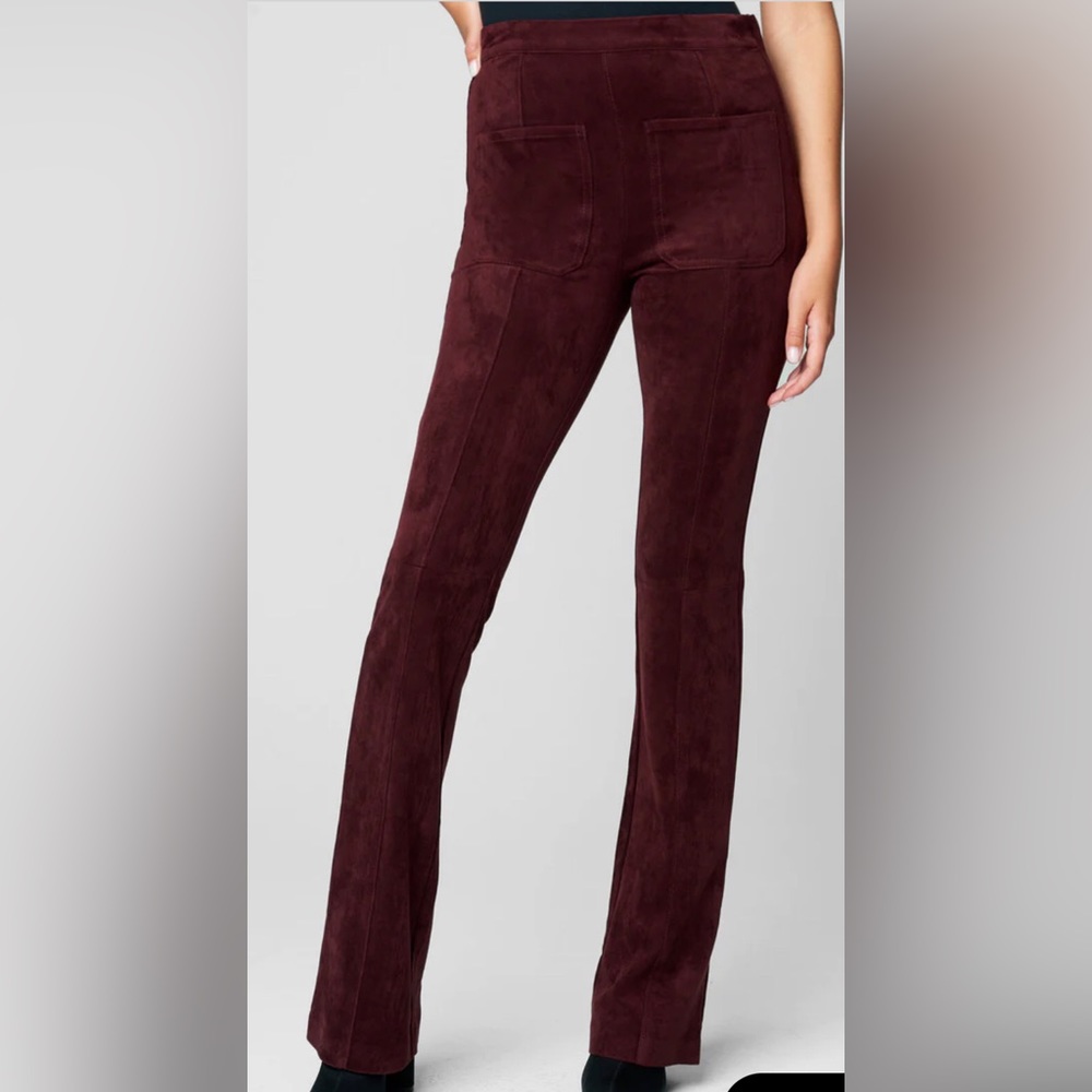 NEW Blank NYC Faux Suede Mini Flare Pocket Pants in Bordeaux - Size 30